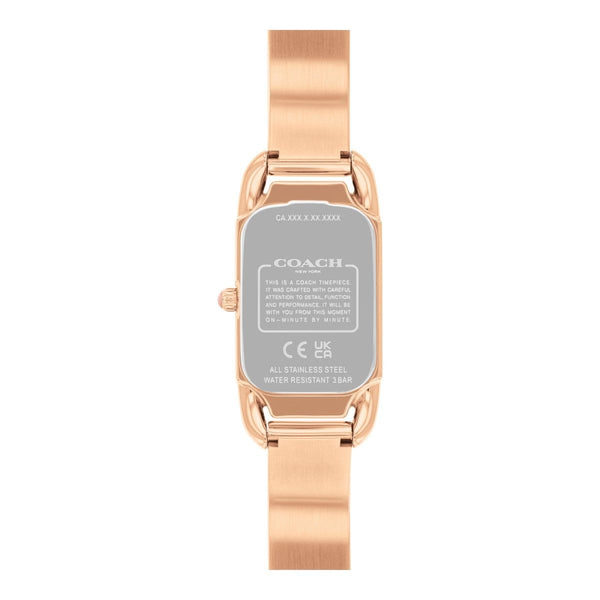 Coach Cadie with 17X28 MM Blush Rectangular Dial Stainless Steel Bangle Bracelet. Cadie 14504194