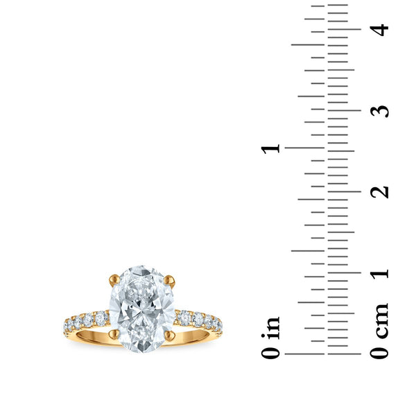 Signature EcoLove 3 1/2 CTW Lab Grown Diamond Engagement Oval Ring in 14KT Yellow Gold