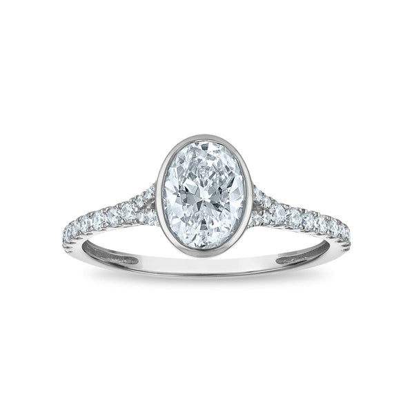 LoveSong EcoLove 1 CTW Lab Grown Diamond Bezel Engagement Ring in 10KT White Gold