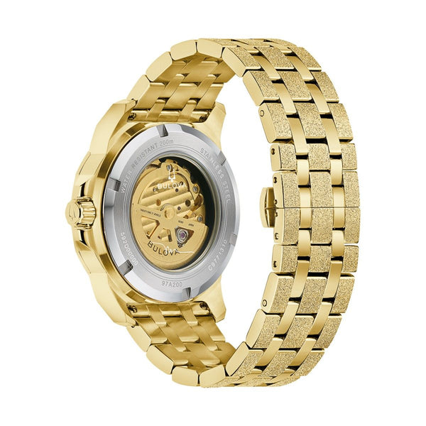 Bulova Marc Anthony with 44X44 MM Champagne Round Dial Stainless Steel Watch Band; Autumatic 97A200