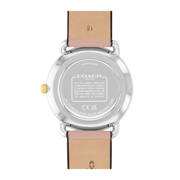 Coach Elliot 36X36 MM Silvertone Round Dial Leather Strap. 14504199
