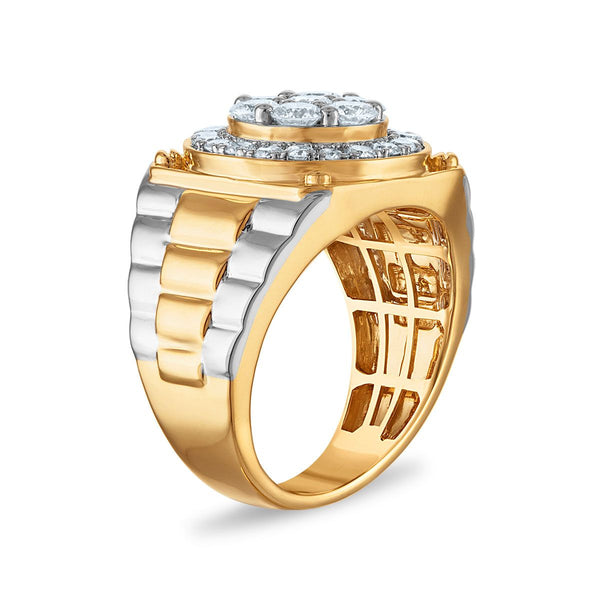 EcoLove 2 CTW Lab Grown Diamond Fashion Ring in 10KT White and Yellow Gold