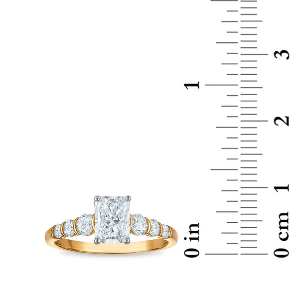 Red Hot Deal 1-1/2 CTW Lab Grown Diamond Engagement Radiant Cut Ring in 10KT Yellow Gold