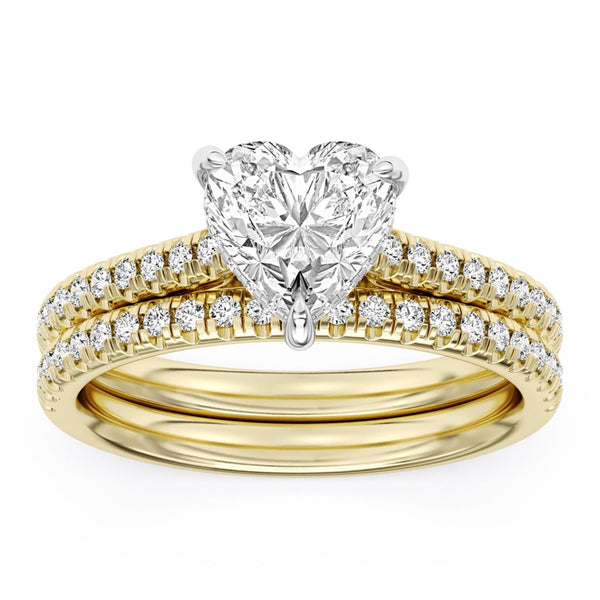 Signature EcoLove 2 CTW 100 Facet Centurion Lab Grown Diamond Bridal Set in 14KT Yellow Gold