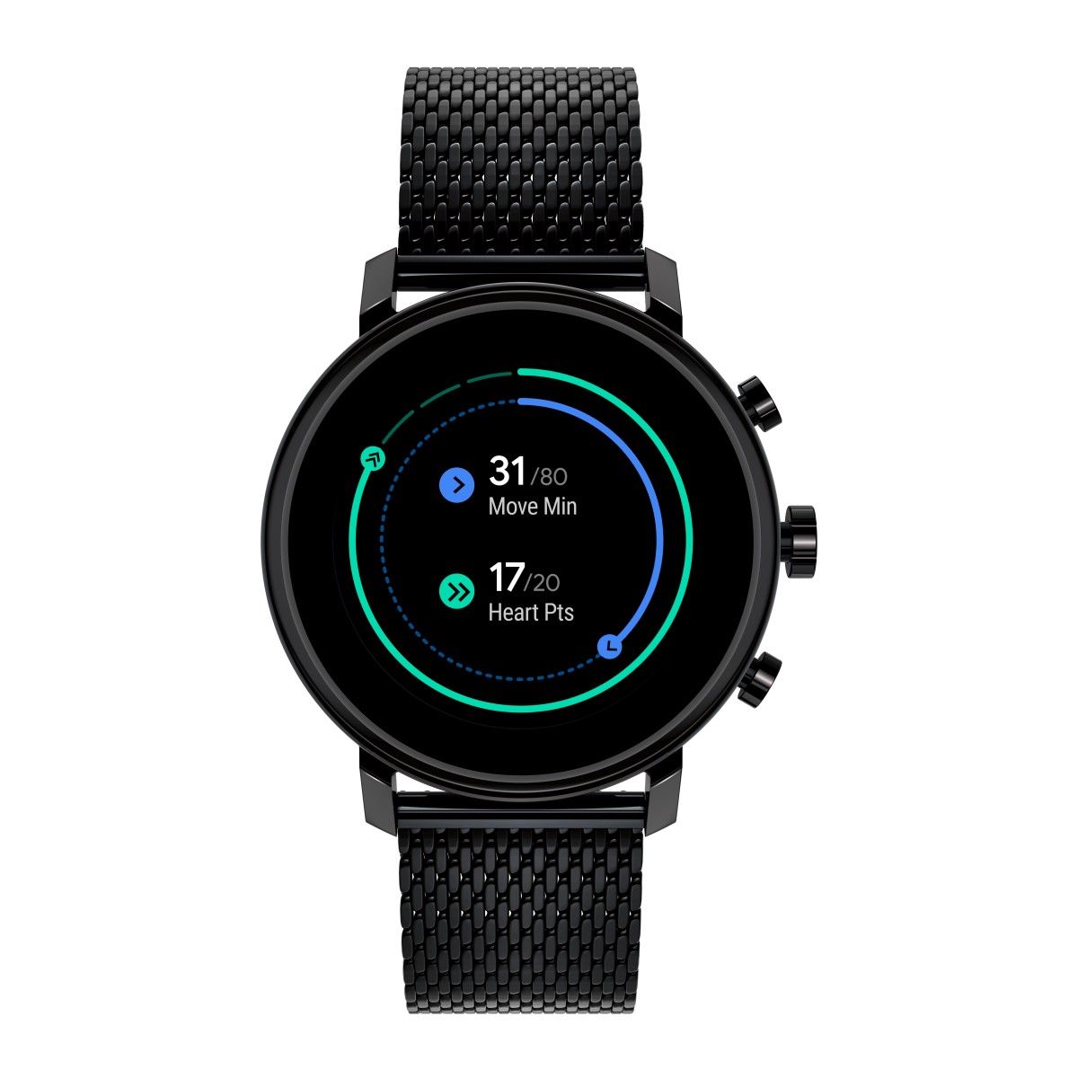 Movado Connect 2.0 Black Ion-Plated Stainless Steel Mesh 