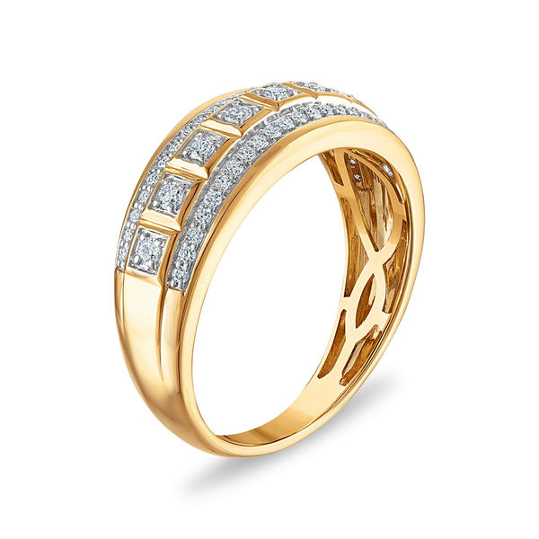 EcoLove 2 CTW Lab Grown Diamond Princess Cut Wedding Trio Set in 10KT Yellow Gold