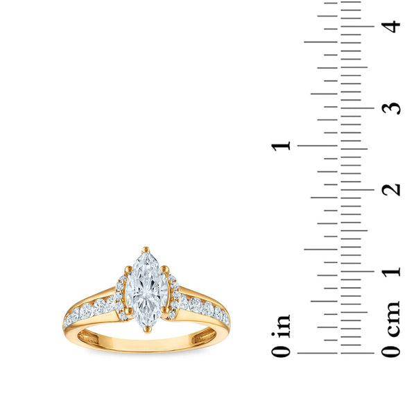 Red Hot Deal 1-1/2 CTW Lab Grown Diamond Engagement Ring in 10KT Yellow Gold
