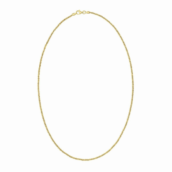 14KT Yellow Gold Plated Sterling Silver 18-inch 2.2MM Sparkle Chain