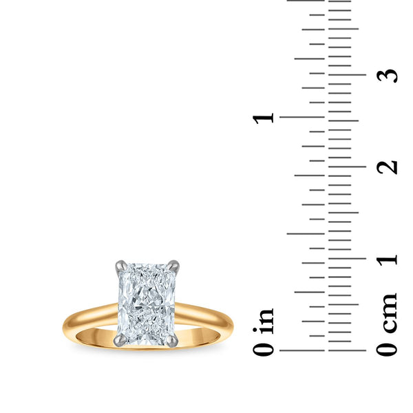 Signature Certificate 8X EcoLove 2 CTW Radiant Lab Grown Diamond Solitaire Engagement Ring in 14KT Yellow Gold