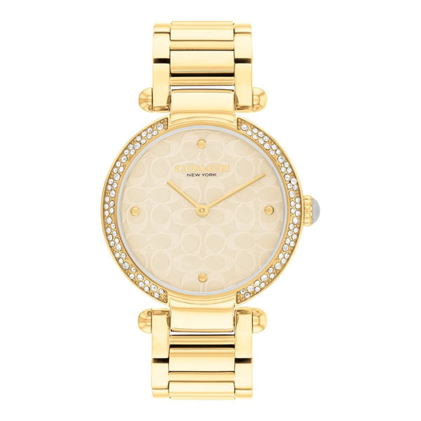 Coach Cary 34X34 MM Mother-of-Pearl Round Dial Stainless Steel Bracelet. 14504183
