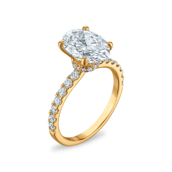 Signature EcoLove 3 1/2 CTW Lab Grown Diamond Engagement Oval Ring in 14KT Yellow Gold