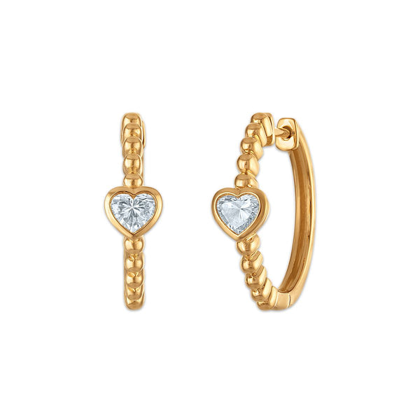 EcoLove 1/2 CTW Lab Grown Diamond Hoop Earrings in 18KT Gold Vermeil