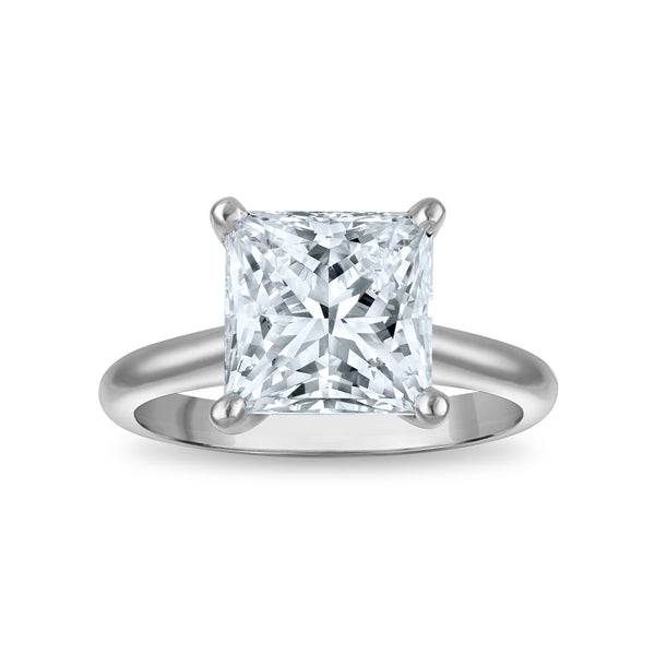 Signature Certificate 8X EcoLove 4 CTW Lab Grown Diamond Solitaire Engagement Ring in 14KT White Gold
