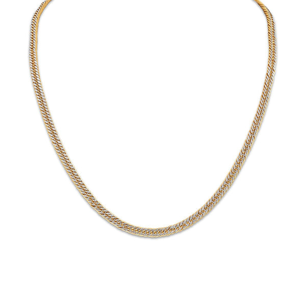 14KT Two-Tone Gold 22-inch 4.6MM Triple Curb Chain