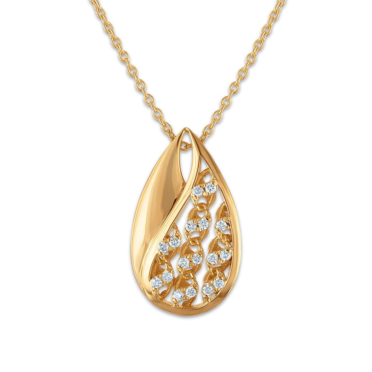 EcoLove 1/6 CTW Lab Grown Diamond 18-inch Pendant in Yellow Gold Plated Sterling Silver