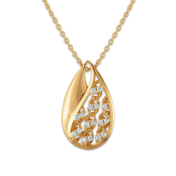 EcoLove 1/6 CTW Lab Grown Diamond 18-inch Pendant in Yellow Gold Plated Sterling Silver