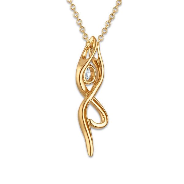 EcoLove 1/5 CTW Lab Grown Diamond 18-inch Pendant in Yellow Gold Plated Sterling Silver