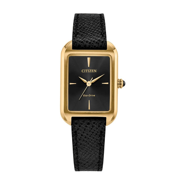 Citizen Dress Classic Black Dial and Leather Strap.  EM1192-01E