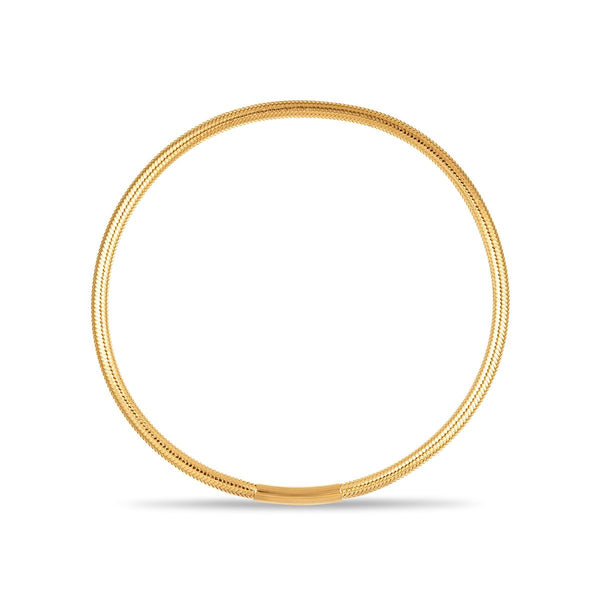 14KT Yellow Gold 7-inch 3.5MM Flexible Mesh Bangle Bracelet