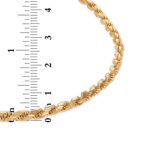 14KT Yellow Gold 22-inch 4MM Diamond-Cut Rope Chain