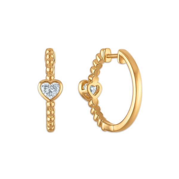 EcoLove 1/2 CTW Lab Grown Diamond Hoop Earrings in 18KT Gold Vermeil