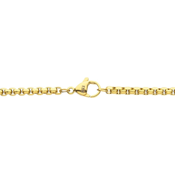 Inox 18KT Gold IP Stainless Steel 1/20 CTW Lab Grown Diamond Accent 24-inch Cross