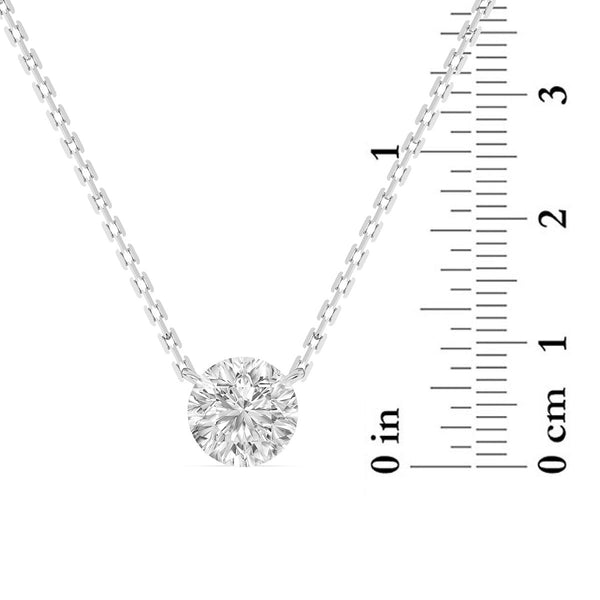 Signature EcoLove 2 CTW 100 Facet Centurion Lab Grown Diamond Solitaire 18-inch Necklace in 14KT White Gold