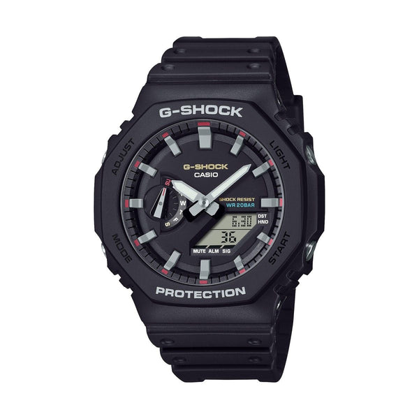 G-Shock with 48X45 MM Black Round Dial Resin Band Strap; GA210RL-1A