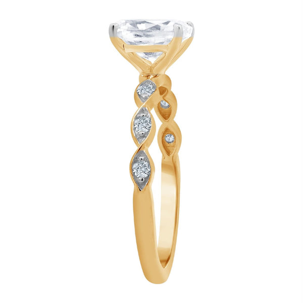 EcoLove 1-1/10 CTW Lab Grown Diamond Oval Engagement Ring in 10KT Yellow Gold