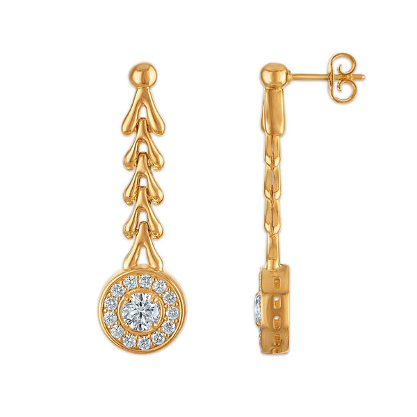 EcoLove 1-5/8 CTW Lab Grown Diamond Earrings in 18KT Yellow Gold Plated Sterling Silver
