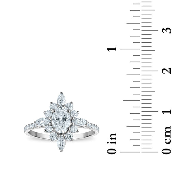 EcoLove 1-1/4 CTW Lab Grown Diamond Ballerina Ring in 10KT White Gold