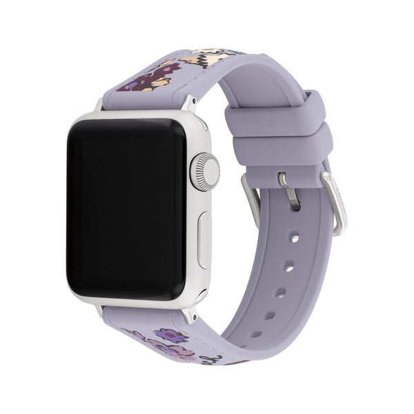 Coach Flower Design Silicone Apple Watch Strap Only. Fits 38MM/40MM/41MM. 14700293.