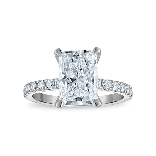 Signature EcoLove 3 1/2 CTW Lab Grown Diamond Engagement Radiant Ring in 14KT White Gold