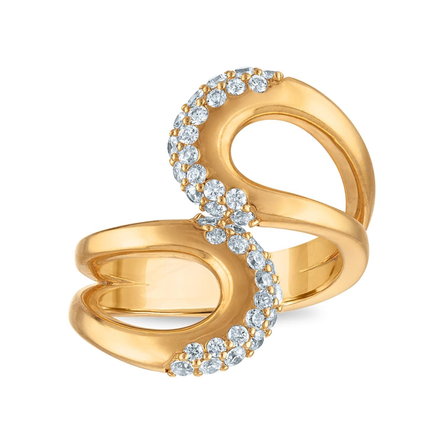 EcoLove 5/8 CTW Lab Grown Diamond Ring in Yellow Gold Plated Sterling Silver