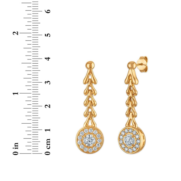 EcoLove 1-5/8 CTW Lab Grown Diamond Earrings in 18KT Yellow Gold Plated Sterling Silver