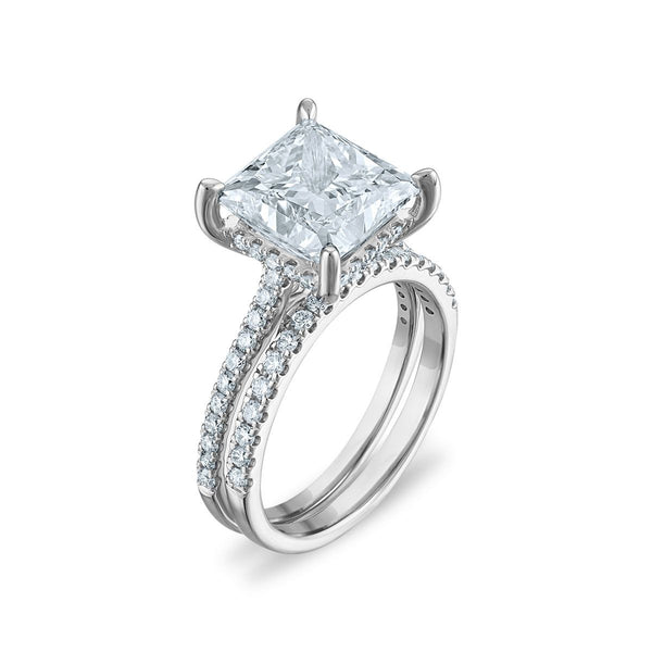 Signature EcoLove Diamond Dreams 5-5/8 CTW Lab Grown Diamond Bridal Set Princess Cut Ring in 14KT White Gold