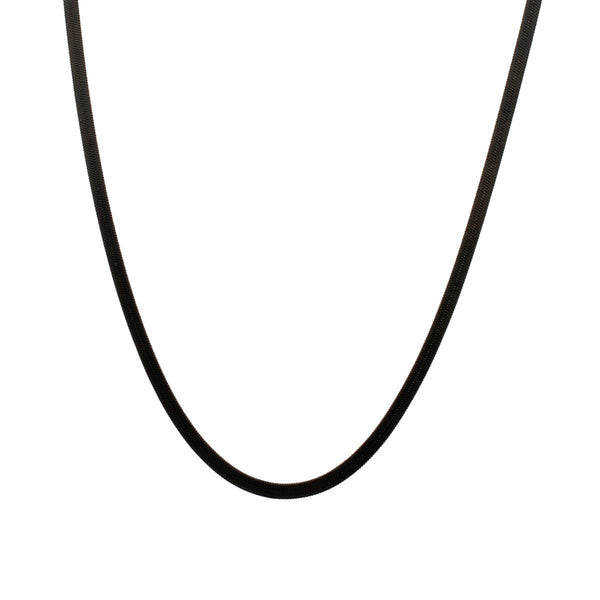 Inox Black Stainless Steel 22-inch 4MM Herringbone Chain