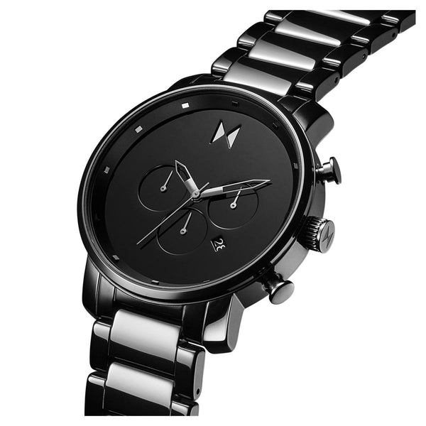 MVMT Watch with 45X45 MM Black Round Dial Ceramic Watch Band Watch Band; 28000253-D