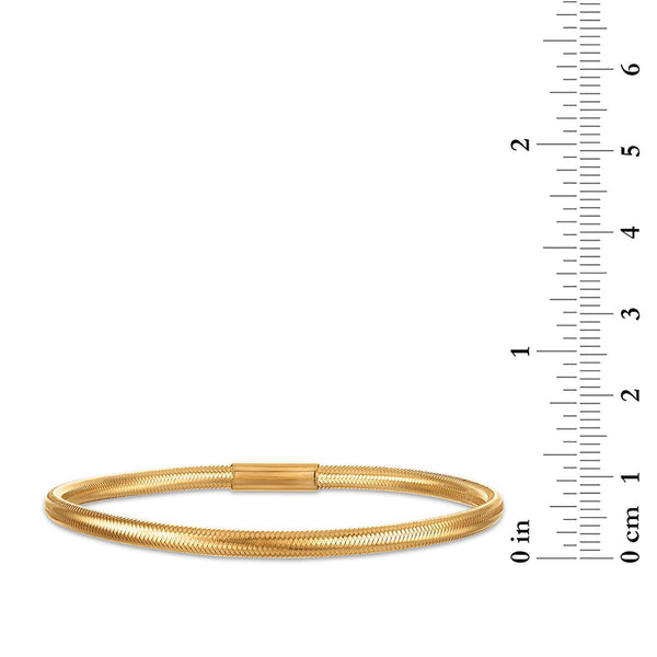 14KT Yellow Gold 7-inch 3.5MM Flexible Mesh Bangle Bracelet