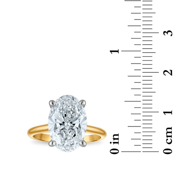 Signature Certificate 8X EcoLove 5 CTW Oval Lab Grown Diamond Solitaire Engagement Ring in 14KT Yellow Gold