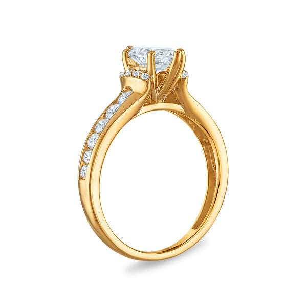 Red Hot Deal 1-1/2 CTW Lab Grown Diamond Engagement Ring in 10KT Yellow Gold