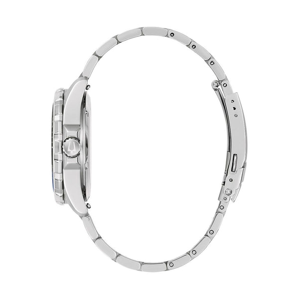 Bulova Marine Star with 41X41 MM Blue Round Dial Stainless Steel Watch Band; 98B466 Sport