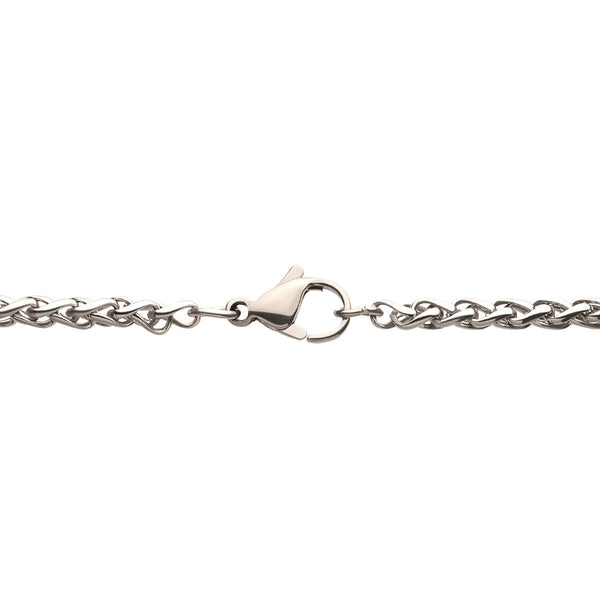 Inox Natural Diamond Accent Gold IP Stainless Steel 22-inch Dog Tag Pendant