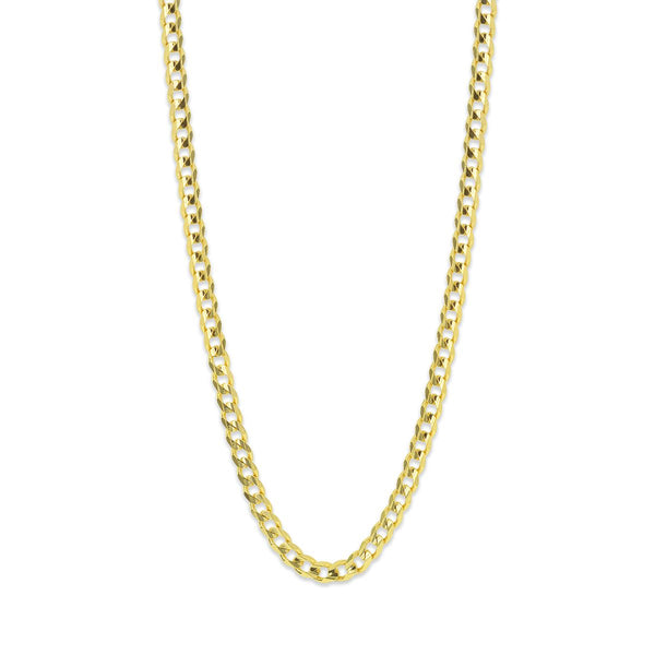 18KT Yellow Gold Plated Sterling Silver 20-inch 4.3MM Curb Chain