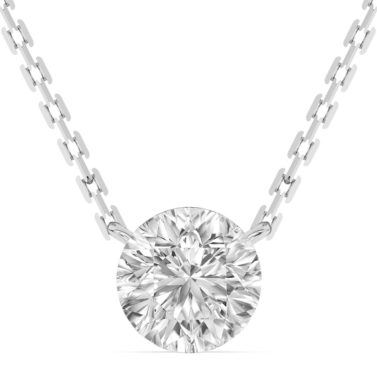 Signature EcoLove 2 CTW 100 Facet Centurion Lab Grown Diamond Solitaire 18-inch Necklace in 14KT White Gold