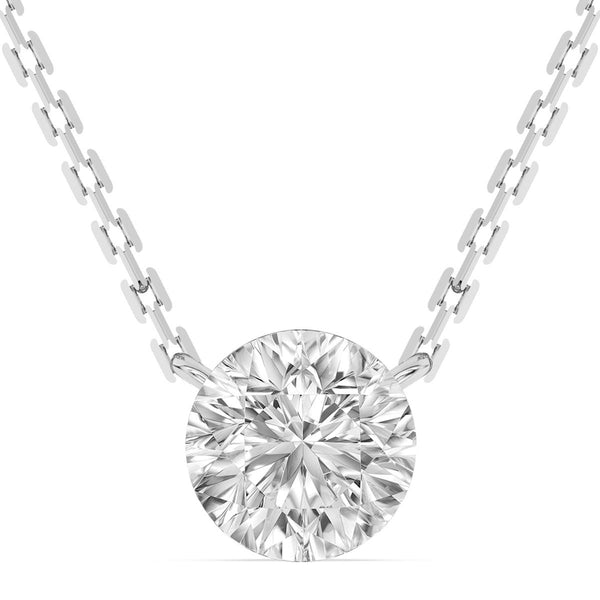 Signature EcoLove 2 CTW 100 Facet Centurion Lab Grown Diamond Solitaire 18-inch Necklace in 14KT White Gold