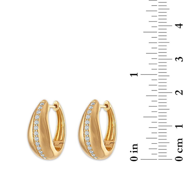 EcoLove 1/3 CTW Lab Grown Diamond Hoop Earrings in Yellow Gold Plated Sterling Silver