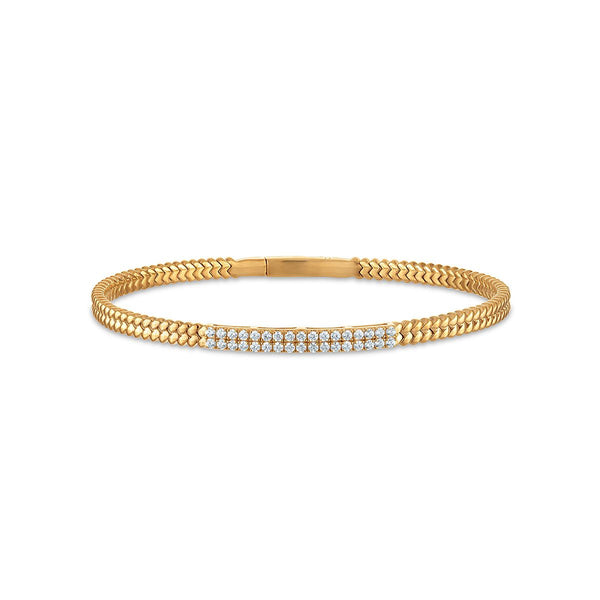LoveSong EcoLove 1/2 CTW Lab Grown Diamond Flexi Bangle Bracelet in 18KT Gold Vermeil