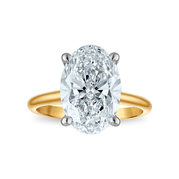 Signature Certificate 8X EcoLove 5 CTW Oval Lab Grown Diamond Solitaire Engagement Ring in 14KT Yellow Gold