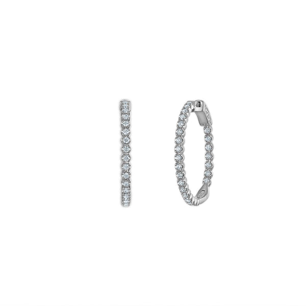 Red Hot Deal 1 CTW Lab Grown Diamond Hoop Earrings in Sterling Silver